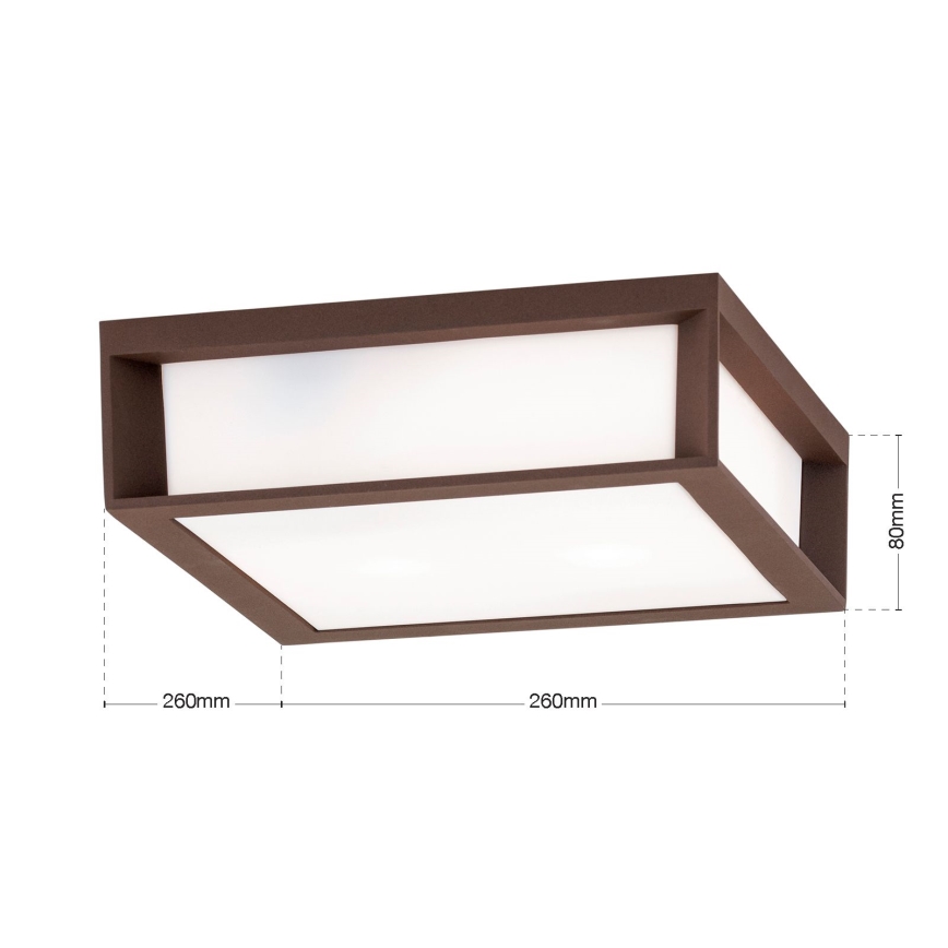 Φωτιστικό εξωτερικού χώρου HENRY 2xE27/15W/230V 26x26 cm IP44 καφέ