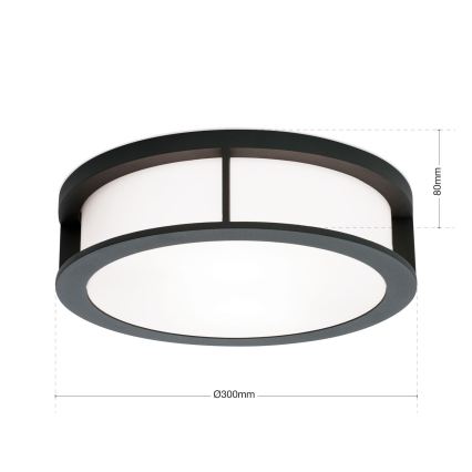 Εξωτερικό φωτιστικό HENRY 2xE27/15W/230V Ø 30 cm IP44 ανθρακί