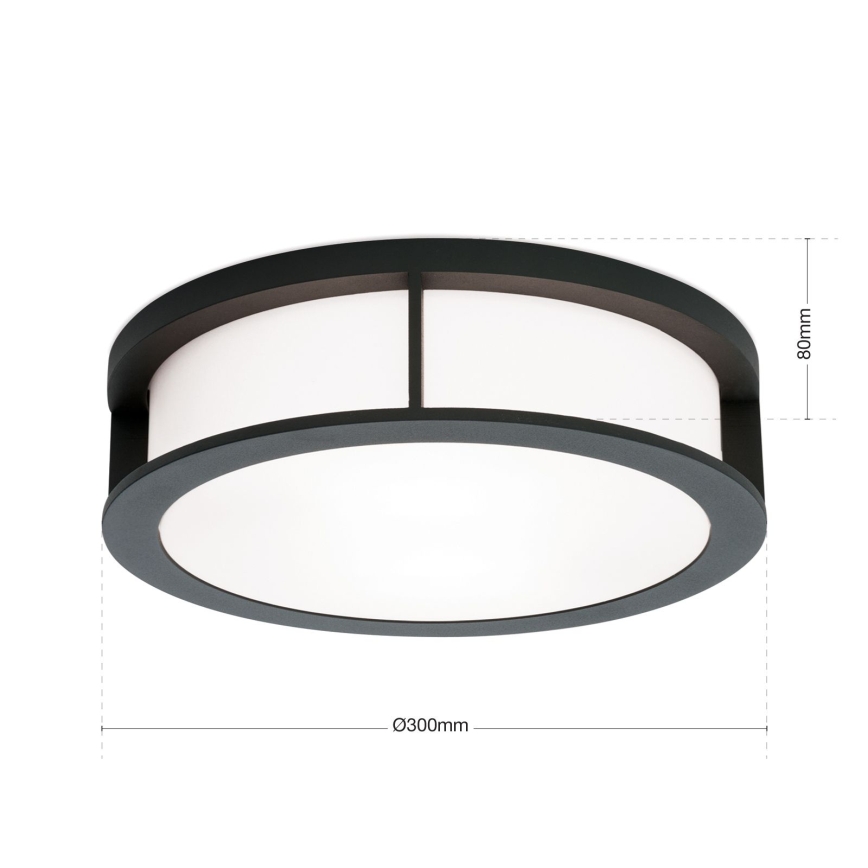 Εξωτερικό φωτιστικό HENRY 2xE27/15W/230V Ø 30 cm IP44 ανθρακί