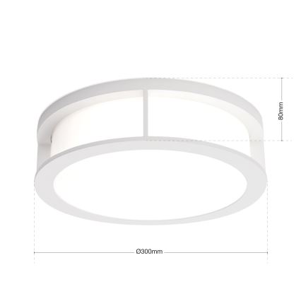 Εξωτερικό φωτιστικό HENRY 2xE27/15W/230V Ø 30 cm IP44 λευκό
