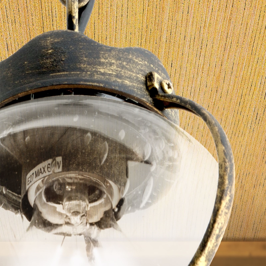 Εξωτερικό κρεμαστό φωτιστικό TAVERNA 1xE27/60W/230V IP23 μπρονζέ/πατίνα