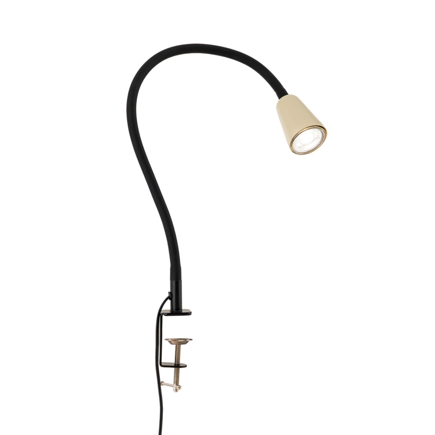 Ευλύγιστη επιτραπέζια λάμπα με κλιπ DOTTY 1xGU10/10W/230V μπεζ/μαύρο
