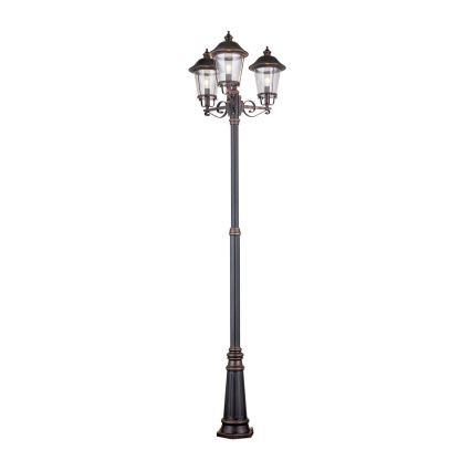 Λάμπα εξωτερικού χώρου KENZO 3xE27/100W/230V IP44 μπρονζέ/πατίνα