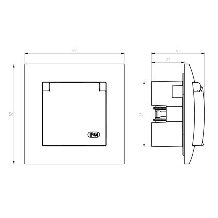 Ospel - Εξωτερική οικιακή πρίζα χωρίς πλαίσιο 230V ARIA IP44 λευκή