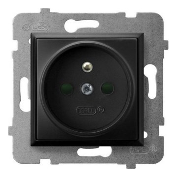 Ospel - Οικιακή πρίζα ARIA χωρίς πλαίσιο 230V, μαύρη