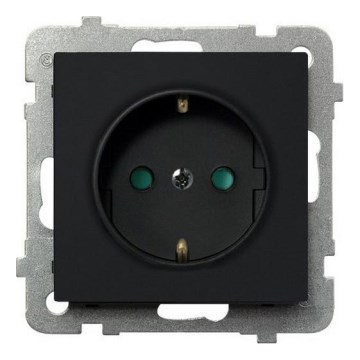 Ospel - Οικιακή πρίζα Schuko 230V χωρίς πλαίσιο SONATA, μαύρη