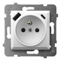 Ospel - Οικιακή πρίζα χωρίς πλαίσιο 230V + 1xUSB-A + 1xUSB-C ARIA λευκή