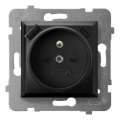 Ospel - Οικιακή πρίζα χωρίς πλαίσιο 230V + 1xUSB-A + 1xUSB-C ARIA μαύρη