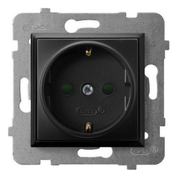 Ospel - Οικιακή πρίζα χωρίς πλαίσιο SHUKO 230V ARIA, μαύρη