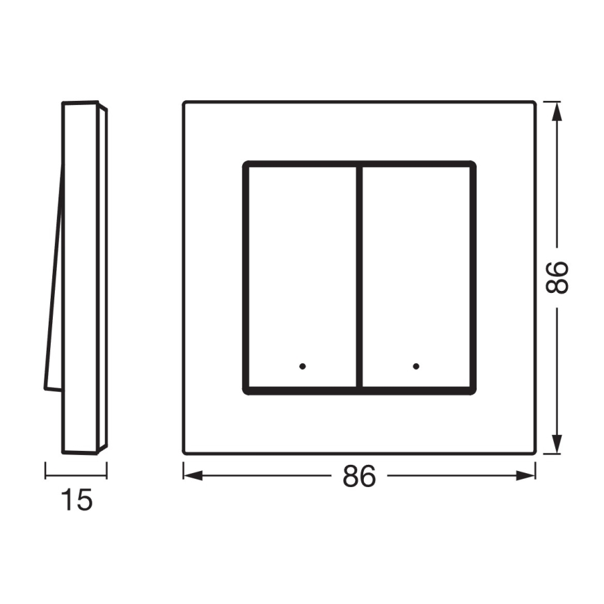Osram - Ασύρματος διακόπτης SMART+ με 2 πλήκτρα, 5V, Wi‑Fi