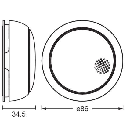 Osram - Ανιχνευτής καπνού SMART+ 3V Wi‑Fi 1400 mAh