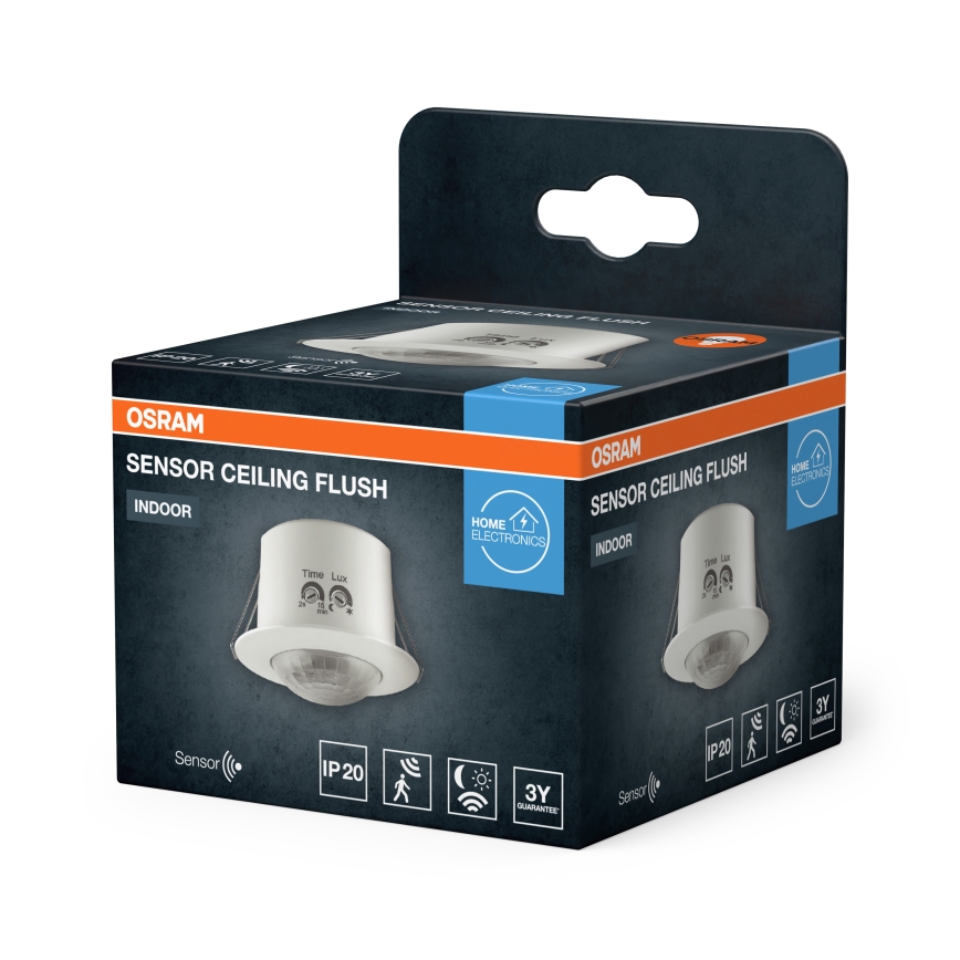 Osram - Ανιχνευτής κίνησης οροφής 360° FLUSH 230V λευκός