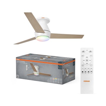 Osram - Ανεμιστήρας οροφής LED RGB με ρυθμιζόμενη φωτεινότητα NORDES LED/18W/230V 3000-6500K + τηλεχειριστήριο