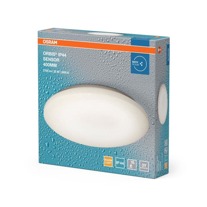 Osram - LED φωτιστικό οροφής για μπάνιο με αισθητήρα κίνησης και λυκόφωτος ORBIS LED/25W/230V IP44