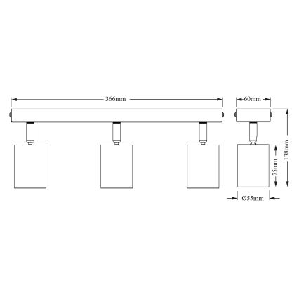 Osram - Φωτιστικό σποτ ELEMENTAL 3xGU10/6W/230V