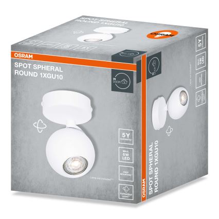Osram - Φωτιστικό σποτ SPOT SPHERAL 1xGU10/6W/230V λευκό