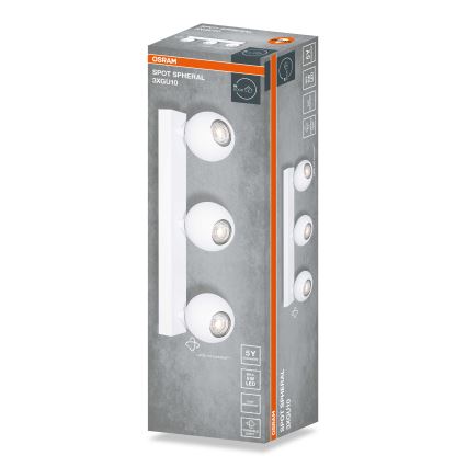 Osram - Φωτιστικό σποτ SPOT SPHERAL 3xGU10/6W/230V λευκό