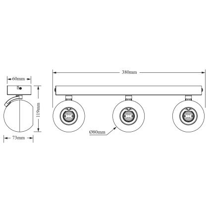 Osram - Φωτιστικό σποτ SPOT SPHERAL 3xGU10/6W/230V λευκό
