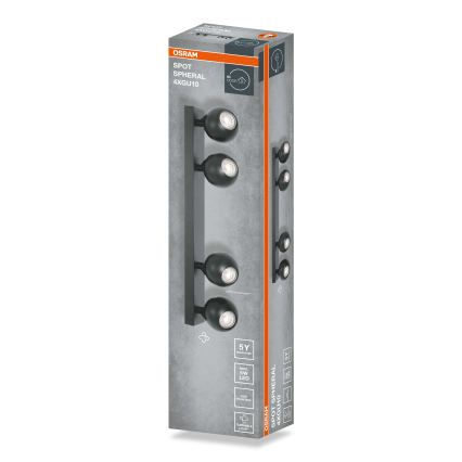 Osram - Φωτιστικό σποτ SPOT SPHERAL 4xGU10/6W/230V μαύρο