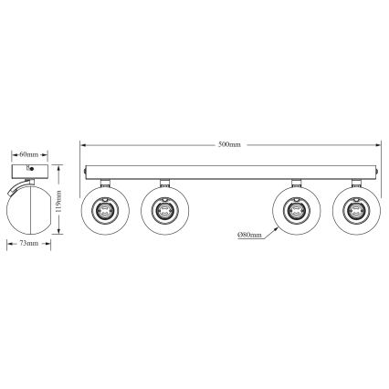 Osram - Φωτιστικό σποτ SPOT SPHERAL 4xGU10/6W/230V μαύρο