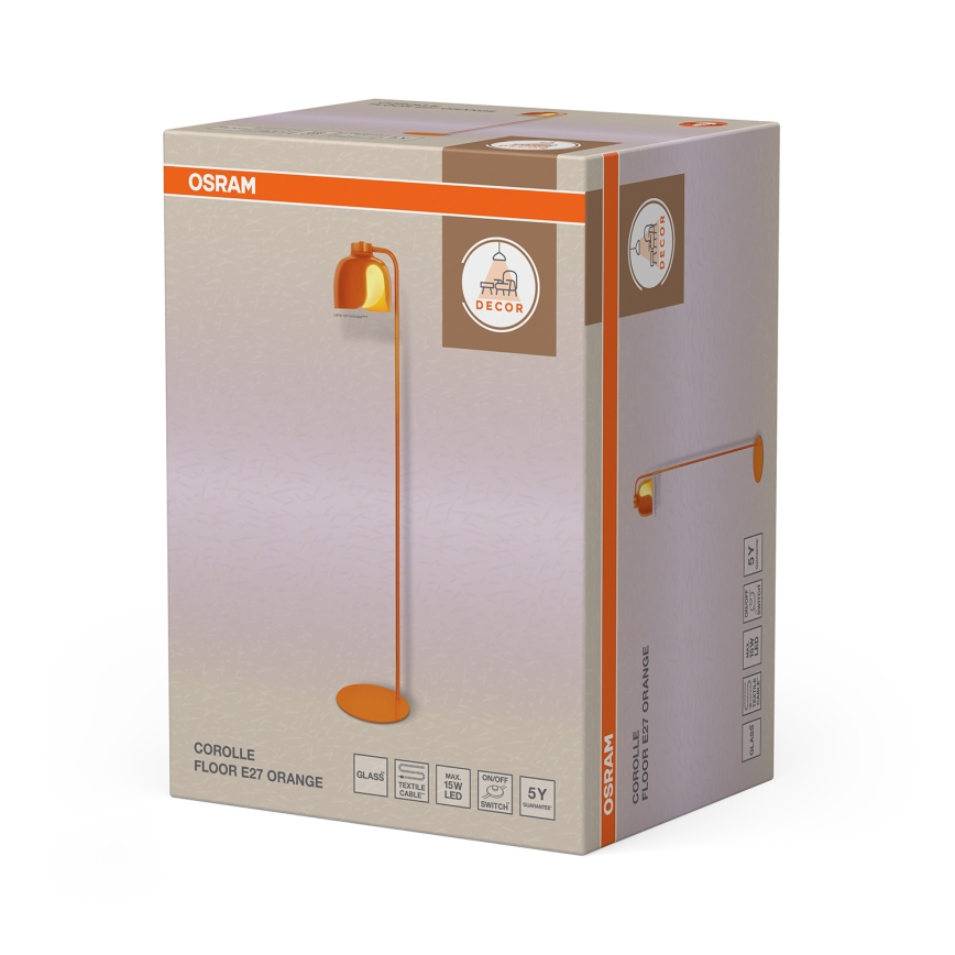 Osram - Φωτιστικό δαπέδου DECOR COROLLE 1xE27/15W/230V πορτοκαλί