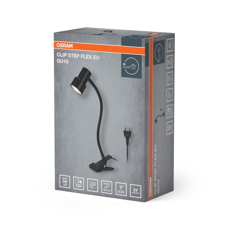 Osram - Φωτιστικό με κλιπ CLIP STEP FLEX 1xGU10/5W/230V μαύρο
