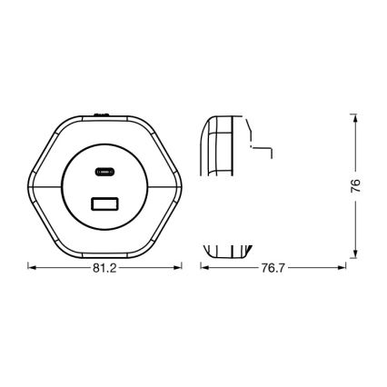 Osram - LED φωτιστικό νυκτός για πρίζα με θύρα USB LUNETTA LED/15W/230V λευκό