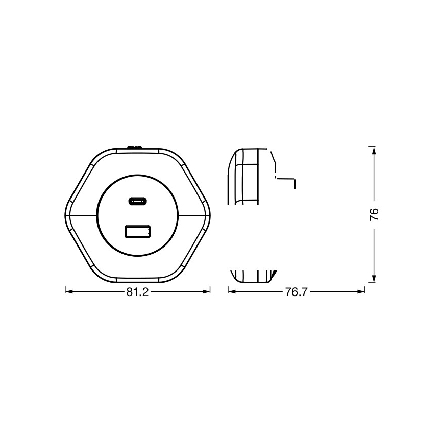 Osram - LED φωτιστικό νυκτός για πρίζα με θύρα USB LUNETTA LED/15W/230V λευκό