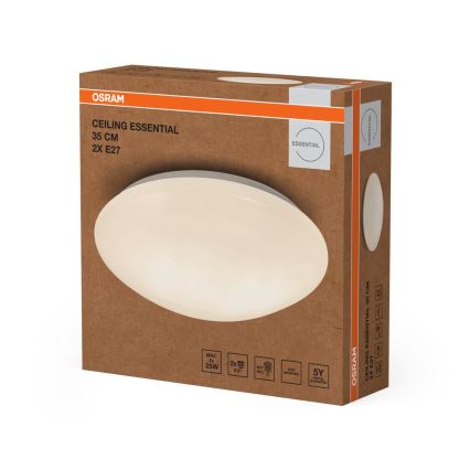 Osram - Φωτιστικό οροφής CEILING ESSENTIAL 2xE27/25W/230V, Ø 35 cm, λευκό