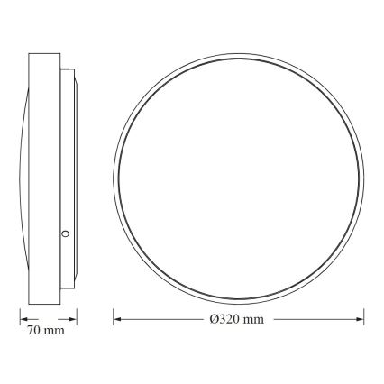 Osram - Φωτιστικό οροφής CEILING LUXO LED/18W/230V Ø 32 cm μαύρο