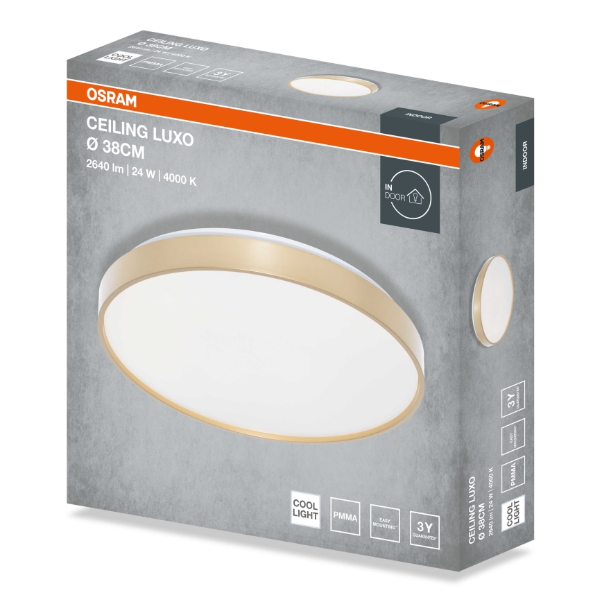 Osram - Φωτιστικό οροφής CEILING LUXO LED/24W/230V, διάμ. 38 εκ., χρυσό