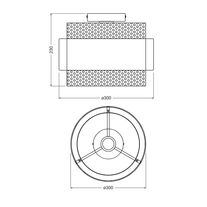 Osram - Φωτιστικό οροφής DECOR HORNET 1xE27/10W/230V Ø 30 cm μαύρο/χρυσό