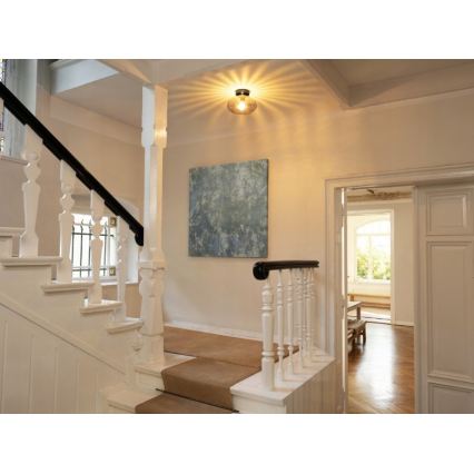 Osram - Φωτιστικό οροφής DECOR SMOKE 1xE27/12W/230V διάμ. 28 εκ. μαύρο/καπνιστό γκρι