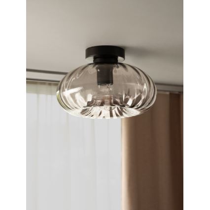 Osram - Φωτιστικό οροφής DECOR SMOKE 1xE27/12W/230V διάμ. 28 εκ. μαύρο/καπνιστό γκρι