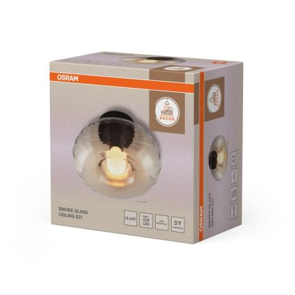 Osram - Φωτιστικό οροφής DECOR SMOKE 1xE27/12W/230V διάμ. 28 εκ. μαύρο/καπνιστό γκρι