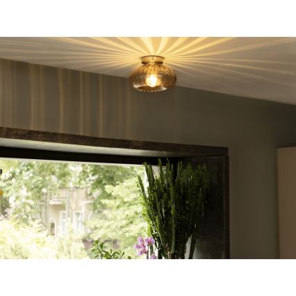 Osram - Φωτιστικό οροφής GOLD GLASS 1xE27/12W/230V Ø 28 cm χρυσό/καπνιστό μπεζ
