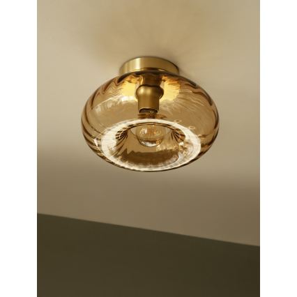 Osram - Φωτιστικό οροφής GOLD GLASS 1xE27/12W/230V Ø 28 cm χρυσό/καπνιστό μπεζ