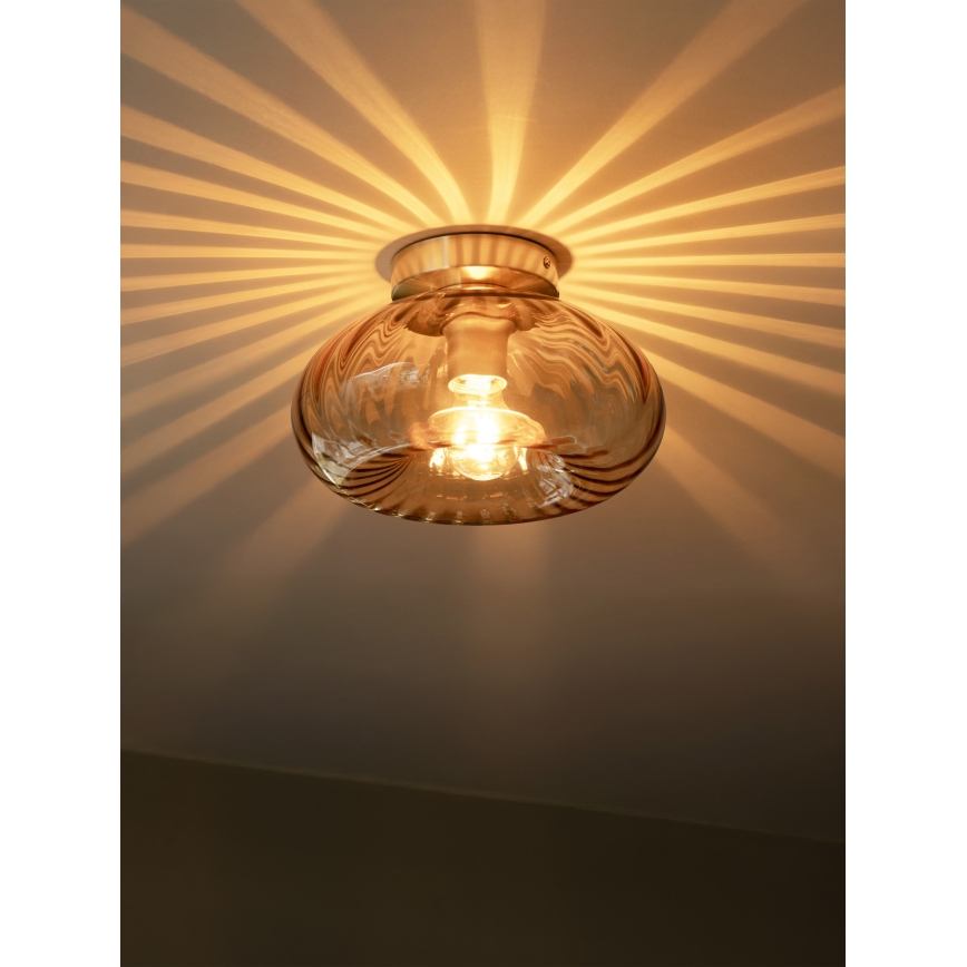 Osram - Φωτιστικό οροφής GOLD GLASS 1xE27/12W/230V Ø 28 cm χρυσό/καπνιστό μπεζ