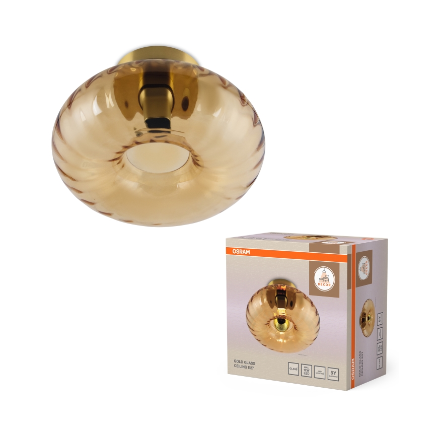 Osram - Φωτιστικό οροφής GOLD GLASS 1xE27/12W/230V Ø 28 cm χρυσό/καπνιστό μπεζ