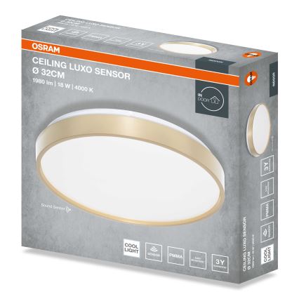 Osram - Φωτιστικό οροφής LED με αισθητήρα λυκόφωσης CEILING LUXO LED/18W/230V διάμ. 32 cm χρυσό