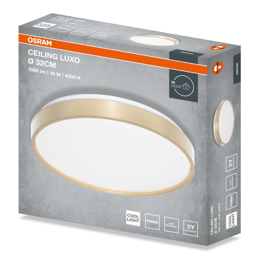 Osram - Φωτιστικό οροφής LED CEILING LUXO LED/18W/230V Ø 32 εκ. χρυσό