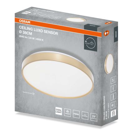 Osram - LED φωτιστικό οροφής με αισθητήρα λυκόφωτος CEILING LUXO LED/24W/230V διάμ. 38 εκ. χρυσό