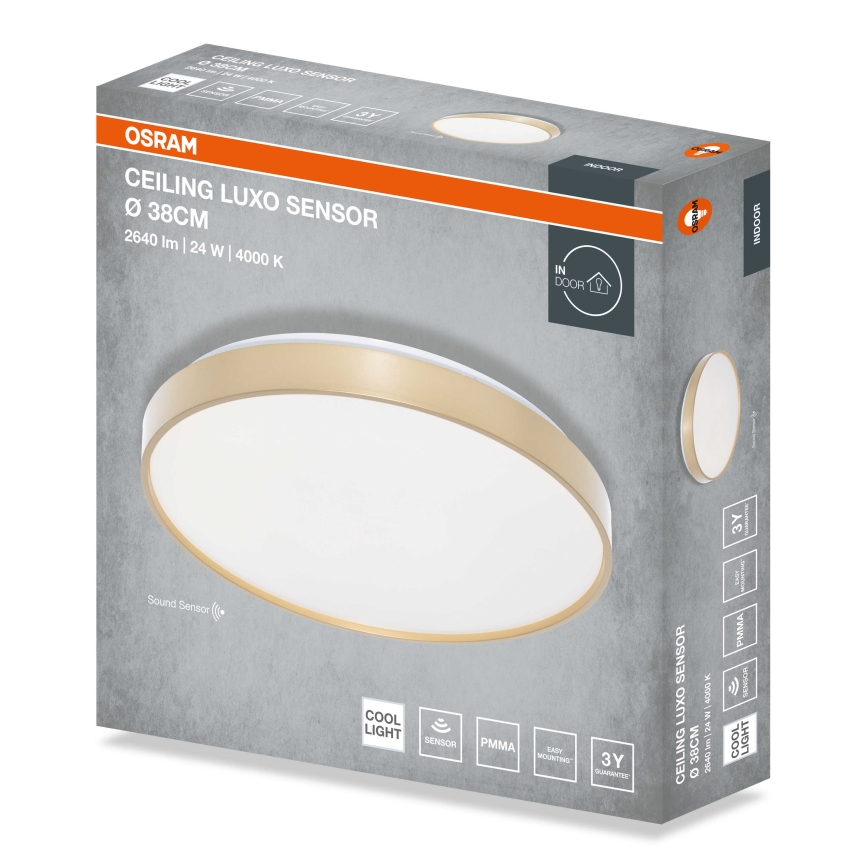 Osram - LED φωτιστικό οροφής με αισθητήρα λυκόφωτος CEILING LUXO LED/24W/230V διάμ. 38 εκ. χρυσό