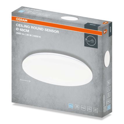 Osram - Φωτιστικό οροφής LED με αισθητήρα λυκόφωτος CEILING ROUND LED/36W/230V 6500K Ø 48 εκ. λευκό