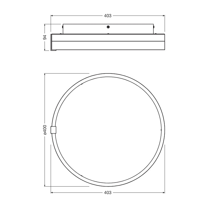 Osram - LED φωτιστικό οροφής DECOR CIRCLE LED/25W/230V 3000/4000/6500K διάμ. 40 cm μαύρο/λευκό
