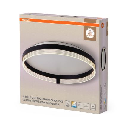 Osram - Φωτιστικό οροφής LED DECOR CIRCLE LED/32W/230V 3000/4000/6500K Ø 50 cm μαύρο/λευκό
