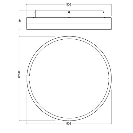 Osram - Φωτιστικό οροφής LED DECOR CIRCLE LED/32W/230V 3000/4000/6500K Ø 50 cm μαύρο/λευκό