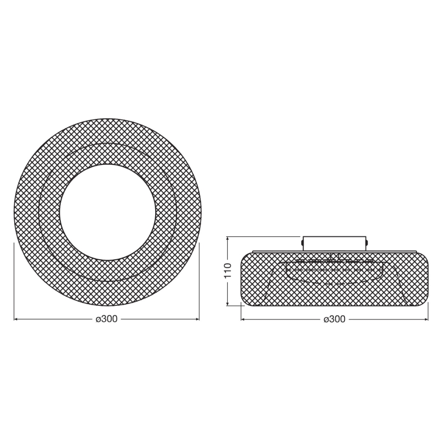 Osram - Φωτιστικό οροφής LED DECOR MESH LED/18,5W/230V διάμ. 30 cm μαύρο
