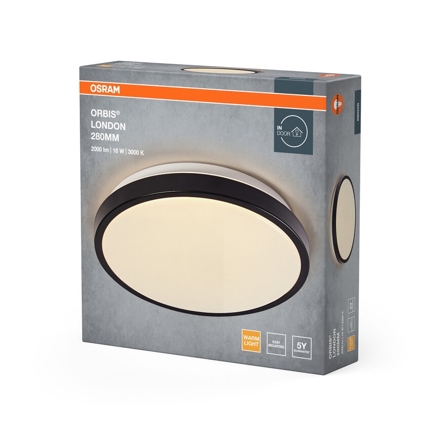 Osram - Φωτιστικό οροφής LED ORBIS LONDON LED/16W/230V, διάμ. 28 εκ., μαύρο
