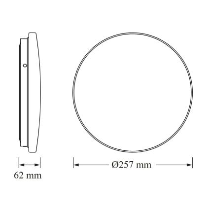 Osram - Φωτιστικό οροφής LED για μπάνιο CEILING ROUND LED/12W/230V 6500K Ø 26 cm IP44 λευκό